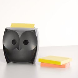 3M Post-it Z-Notes Dispenser Ugle Sort med Super Sticky Z-Notes